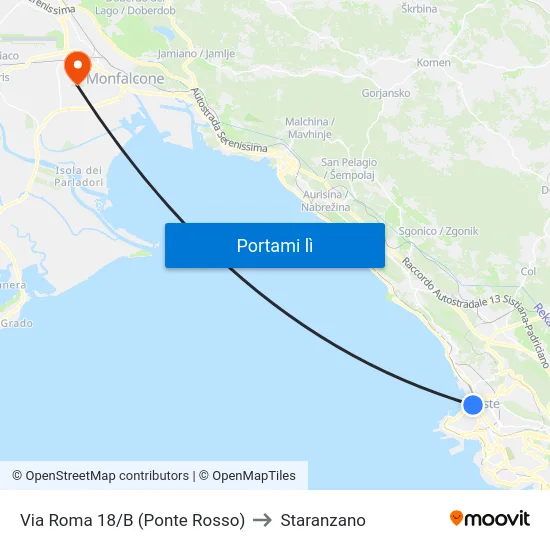 Via Roma 18/B (Ponte Rosso) to Staranzano map