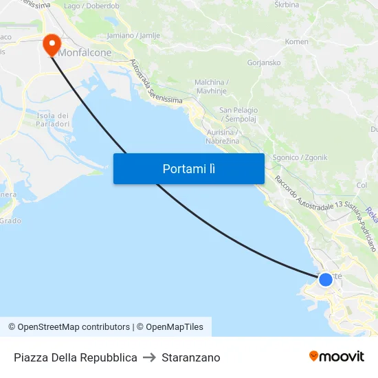 Piazza Della Repubblica to Staranzano map