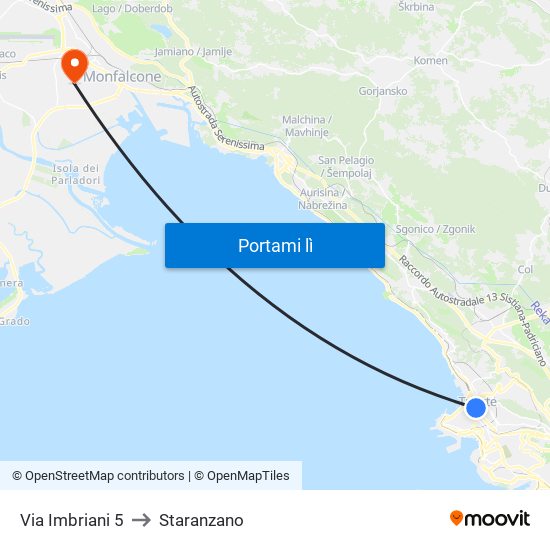 Via Imbriani 5 to Staranzano map