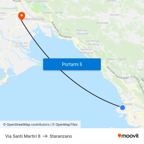 Via Santi Martiri 8 to Staranzano map