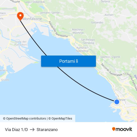 Via Diaz 1/D to Staranzano map