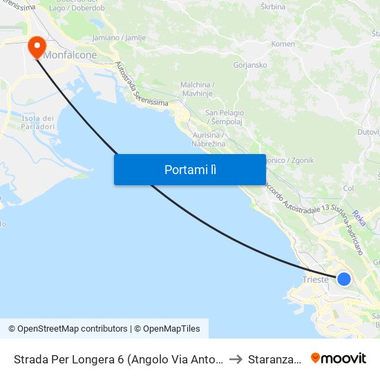 Strada Per Longera 6 (Angolo Via Antoni) to Staranzano map