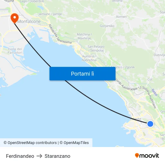 Ferdinandeo to Staranzano map