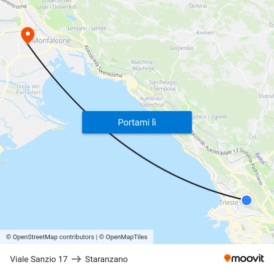 Viale Sanzio 17 to Staranzano map