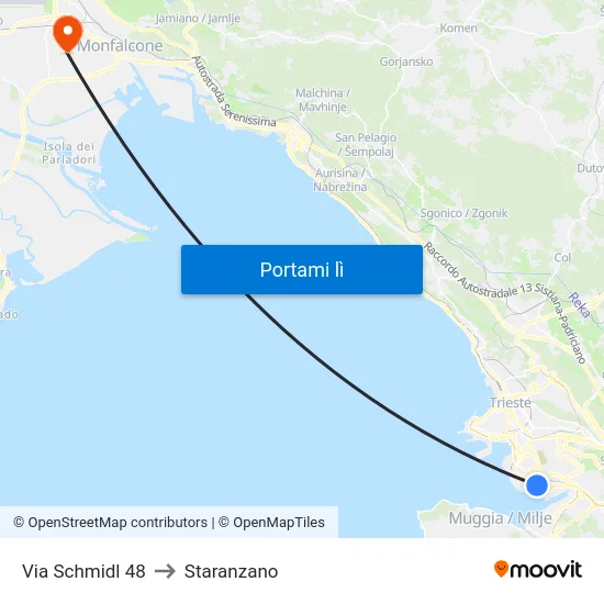 Via Schmidl 48 to Staranzano map