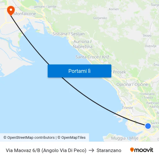 Via Maovaz 6/B (Angolo Via Di Peco) to Staranzano map