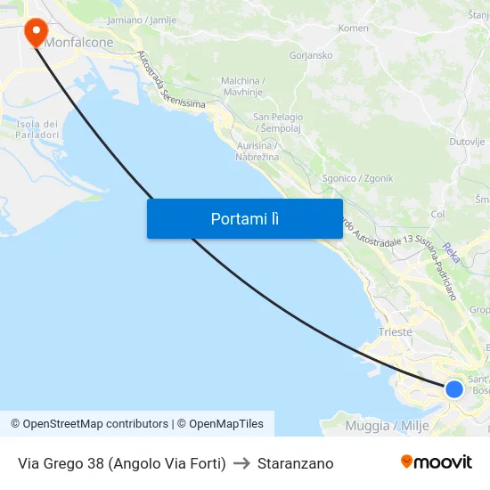 Via Grego 38 (Angolo Via Forti) to Staranzano map