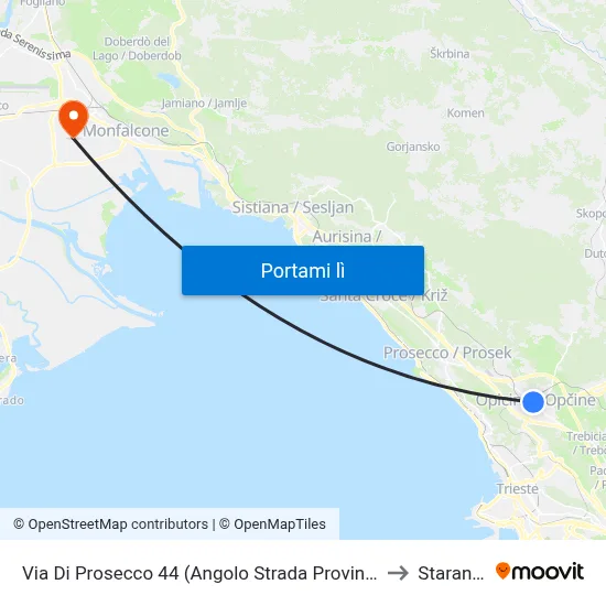 Via Di Prosecco 44 (Angolo Strada Provinciale 1 Del Carso) to Staranzano map