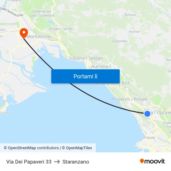 Via Dei Papaveri 33 to Staranzano map