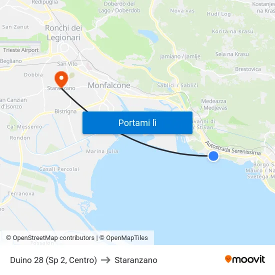 Duino 28 (Sp 2, Centro) to Staranzano map
