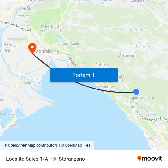 Località Sales 1/A to Staranzano map