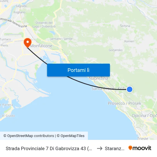 Strada Provinciale 7 Di Gabrovizza 43 (Sgonico) to Staranzano map