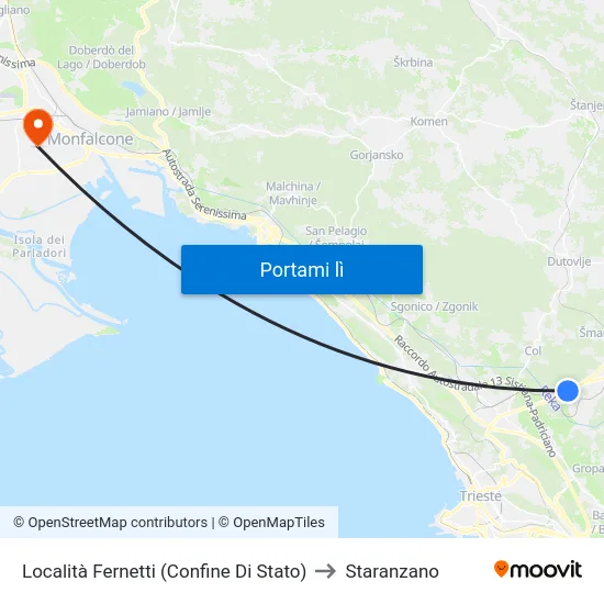 Località Fernetti (Confine Di Stato) to Staranzano map