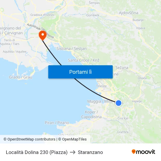 Località Dolina 230 (Piazza) to Staranzano map