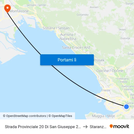 Strada Provinciale 20 Di San Giuseppe 204 (Log) to Staranzano map