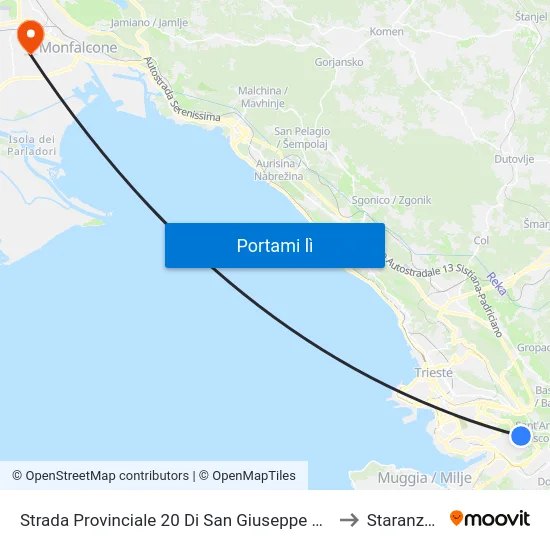 Strada Provinciale 20 Di San Giuseppe 26 (Log) to Staranzano map