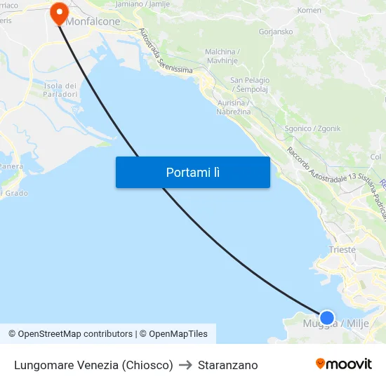 Lungomare Venezia (Chiosco) to Staranzano map