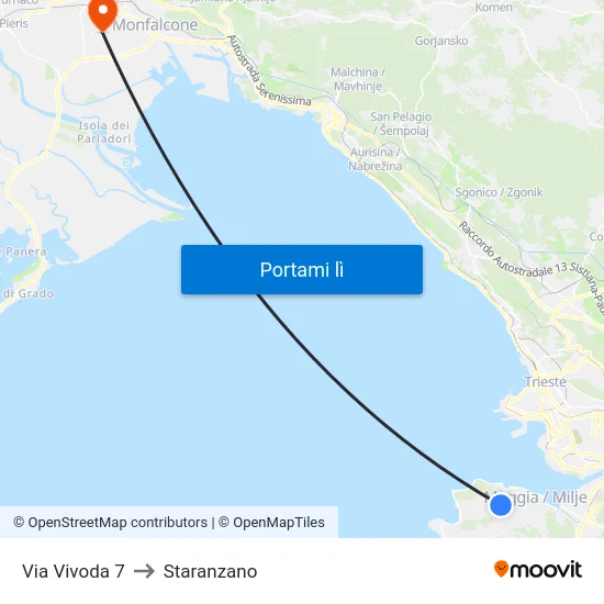 Via Vivoda 7 to Staranzano map