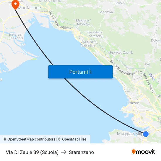 Via Di Zaule 89 (Scuola) to Staranzano map