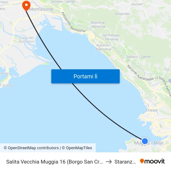 Salita Vecchia Muggia 16 (Borgo San Cristoforo) to Staranzano map