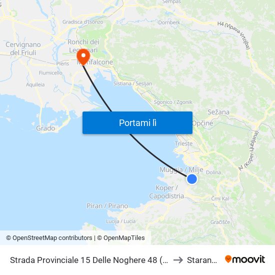 Strada Provinciale 15 Delle Noghere 48 (Bricocenter) to Staranzano map