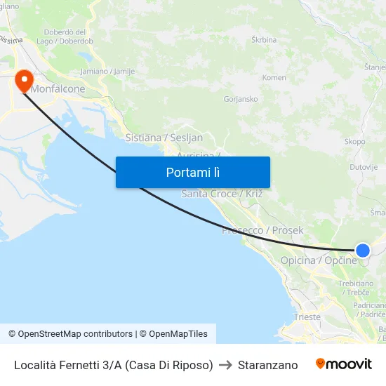 Località Fernetti 3/A (Casa Di Riposo) to Staranzano map