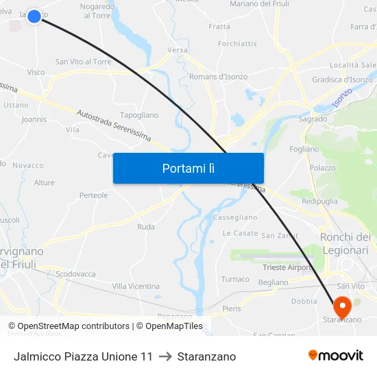 Jalmicco Piazza Unione 11 to Staranzano map