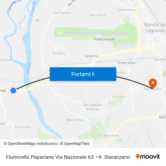 Fiumicello Papariano Via Nazionale 63 to Staranzano map