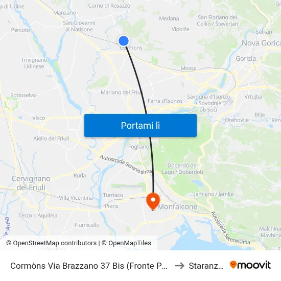 Cormòns Via Brazzano 37 Bis (Fronte Palazzetto) to Staranzano map