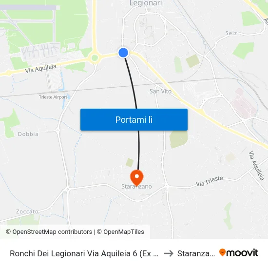 Ronchi Dei Legionari Via Aquileia 6 (Ex Pesa) to Staranzano map