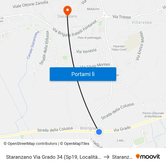Staranzano Via Grado 34 (Sp19, Località Bistrigna) to Staranzano map
