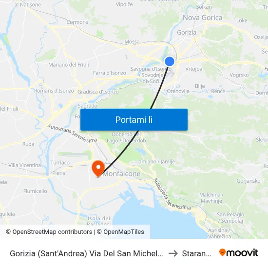 Gorizia (Sant'Andrea) Via Del San Michele Fronte 266 to Staranzano map