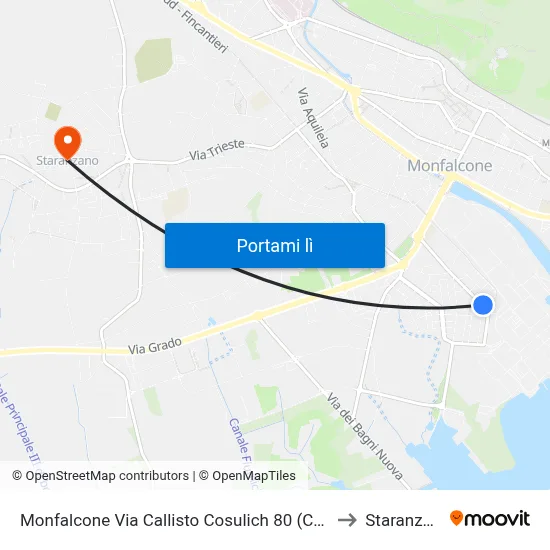 Monfalcone Via Callisto Cosulich 80 (Cantieri) to Staranzano map