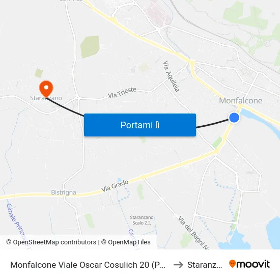 Monfalcone Viale Oscar Cosulich 20 (Palasport) to Staranzano map