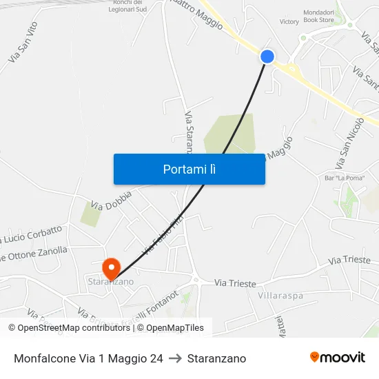 Monfalcone Via 1 Maggio 24 to Staranzano map
