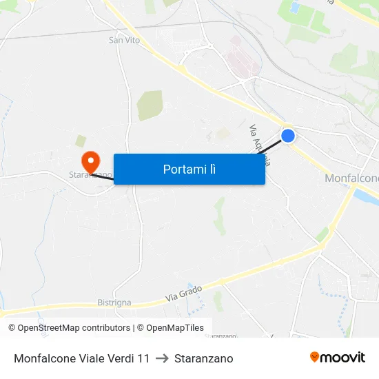 Monfalcone Viale Verdi 11 to Staranzano map