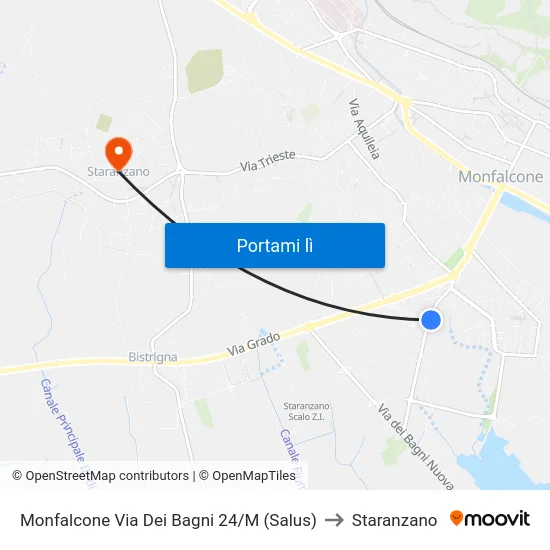Monfalcone Via Dei Bagni 24/M (Salus) to Staranzano map
