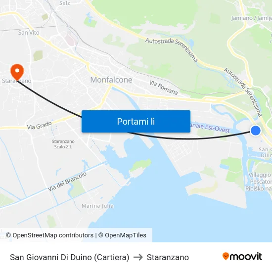 San Giovanni Di Duino (Cartiera) to Staranzano map