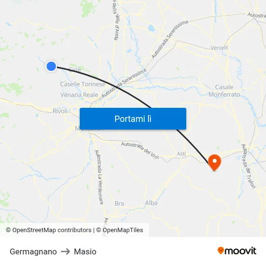 Germagnano to Masio map