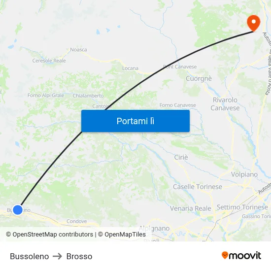 Bussoleno to Brosso map