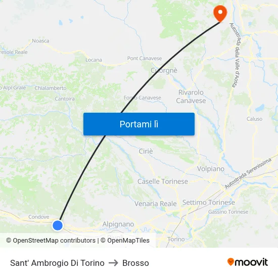 Sant' Ambrogio Di Torino to Brosso map