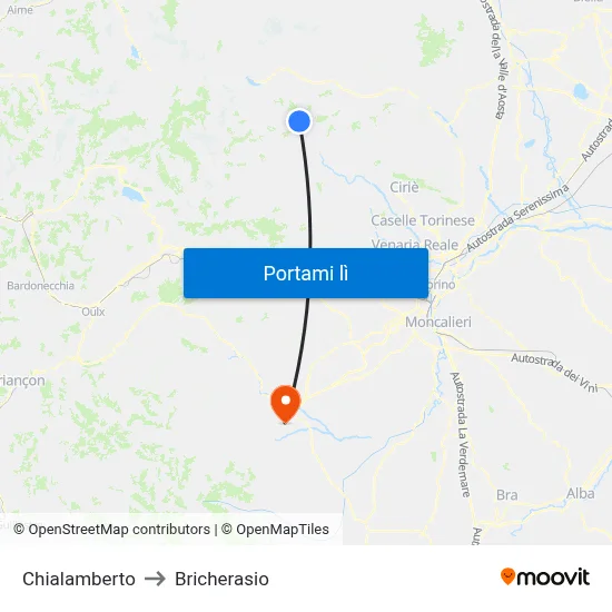 Chialamberto to Bricherasio map