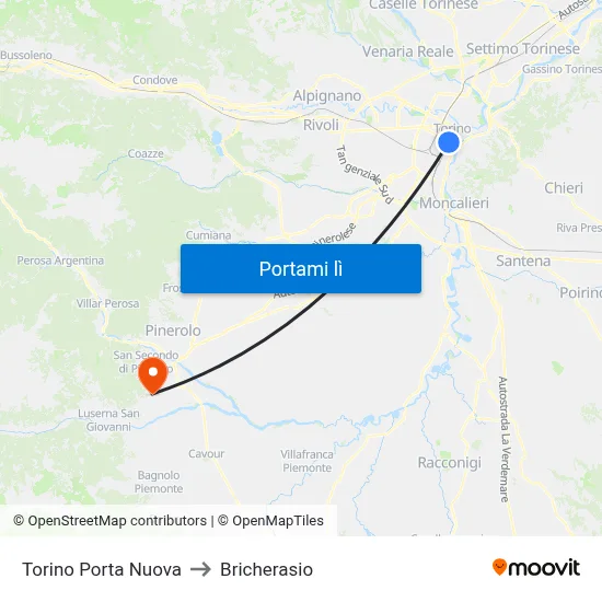 Torino Porta Nuova to Bricherasio map