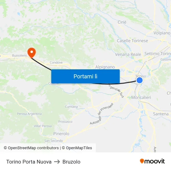 Torino Porta Nuova to Bruzolo map