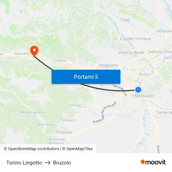 Torino Lingotto to Bruzolo map