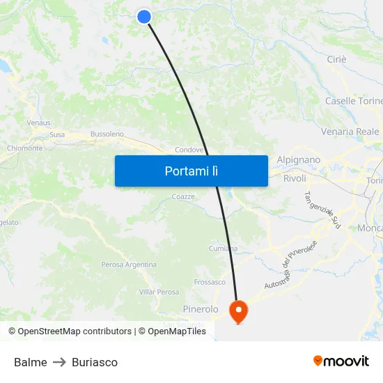 Balme to Buriasco map