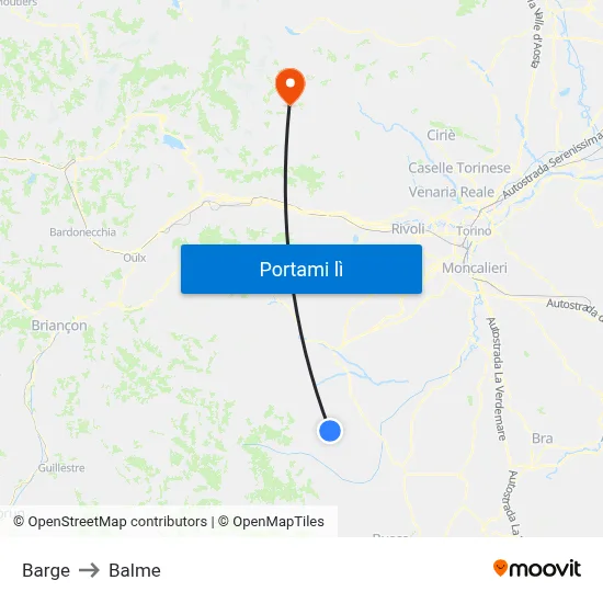 Barge to Balme map