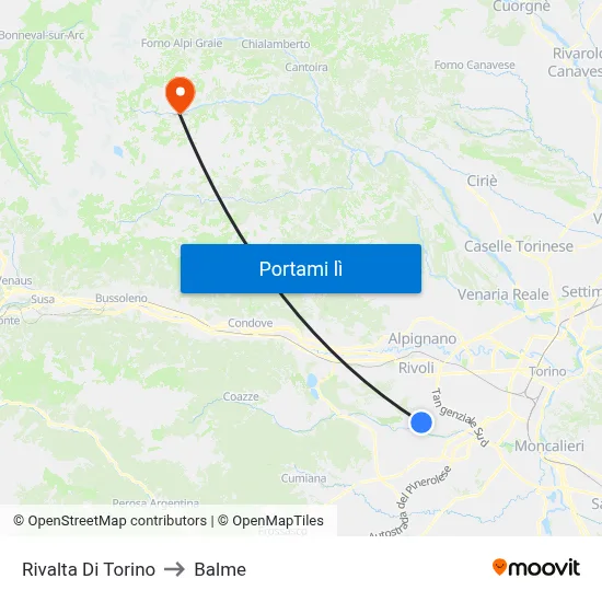 Rivalta Di Torino to Balme map