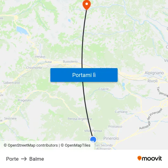 Porte to Balme map