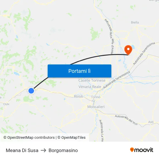 Meana Di Susa to Borgomasino map